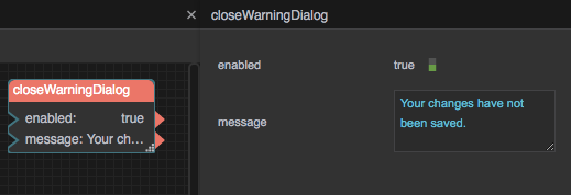 Close Warning Dialog dataflow model
