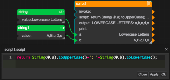 Script dataflow model