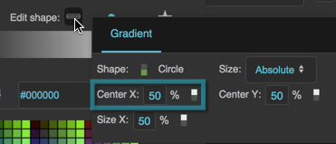 The Radial Gradient Center X property