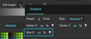 The Radial Gradient Size X property